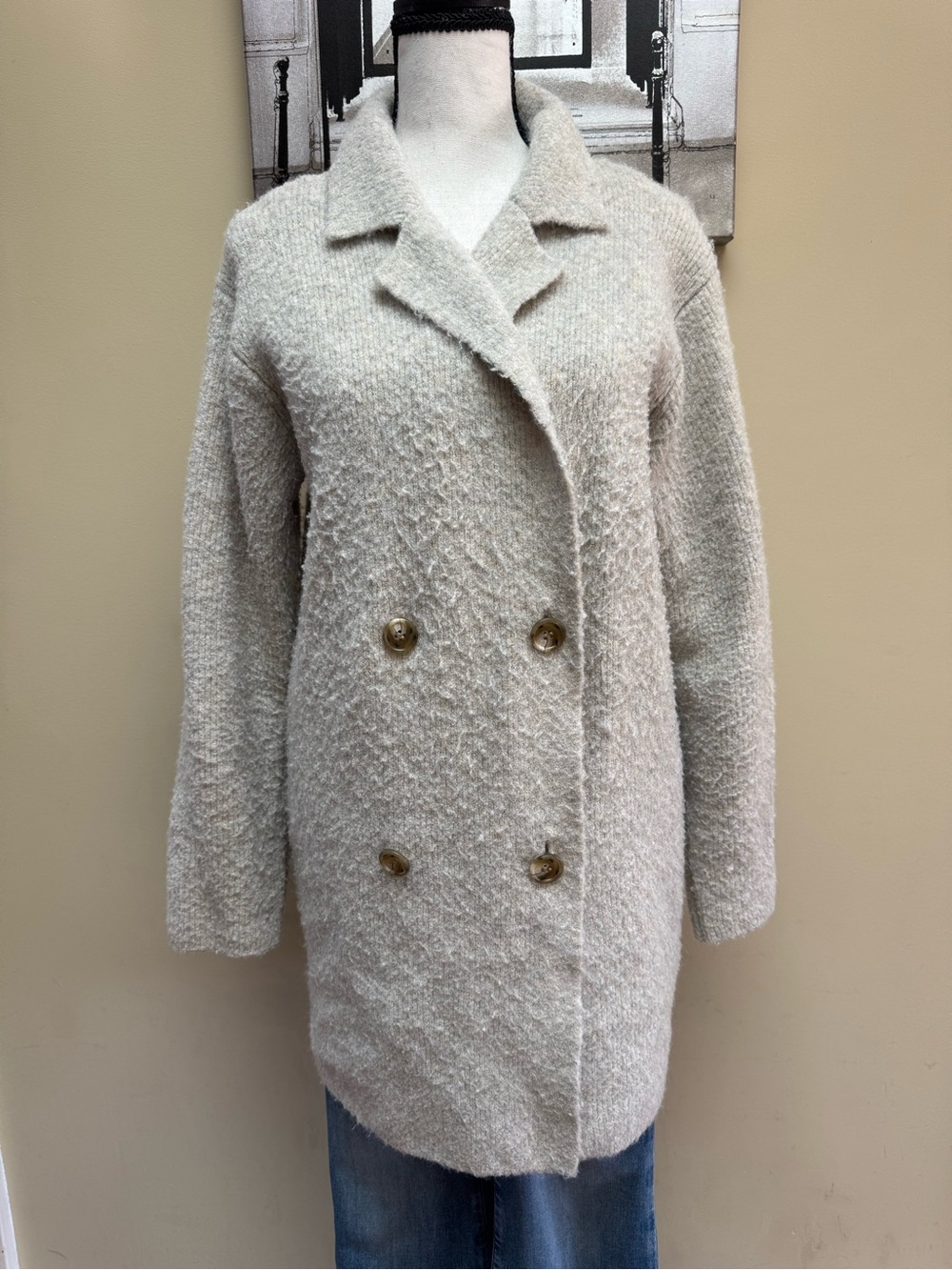 J.Crew Double-Breasted Cream Cardigan